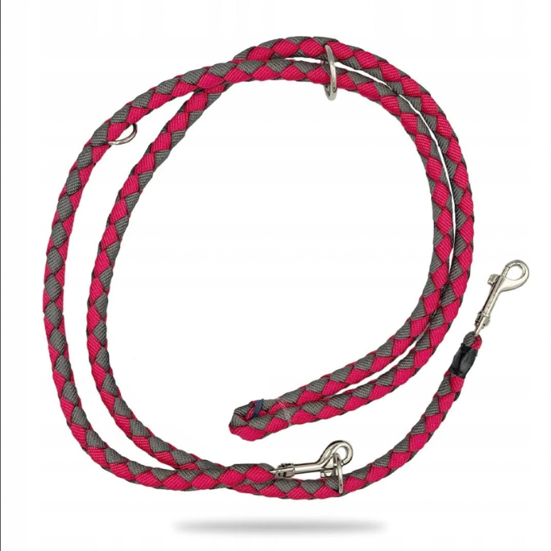 Hundeleine Cavo Verstellbar Fuchsia / Grau